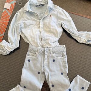 Bundle Polo by Ralph Lauren Light Blue shirt and Zara Kids Jeans